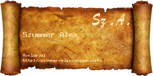 Szummer Alex névjegykártya