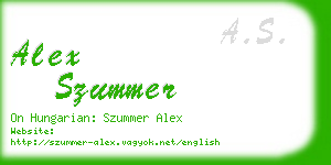 alex szummer business card